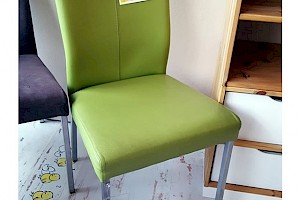 Freischwinger Stuhl Leder Hermes Lime