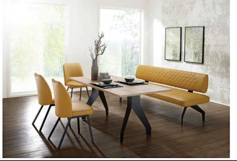 Tischgruppe Z17432-1  - modern in Leder gelb