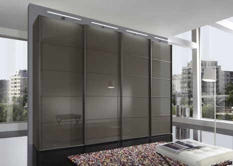 Kleiderschrank 4-türig Havanna Dekor/Glasfront Z18022-1