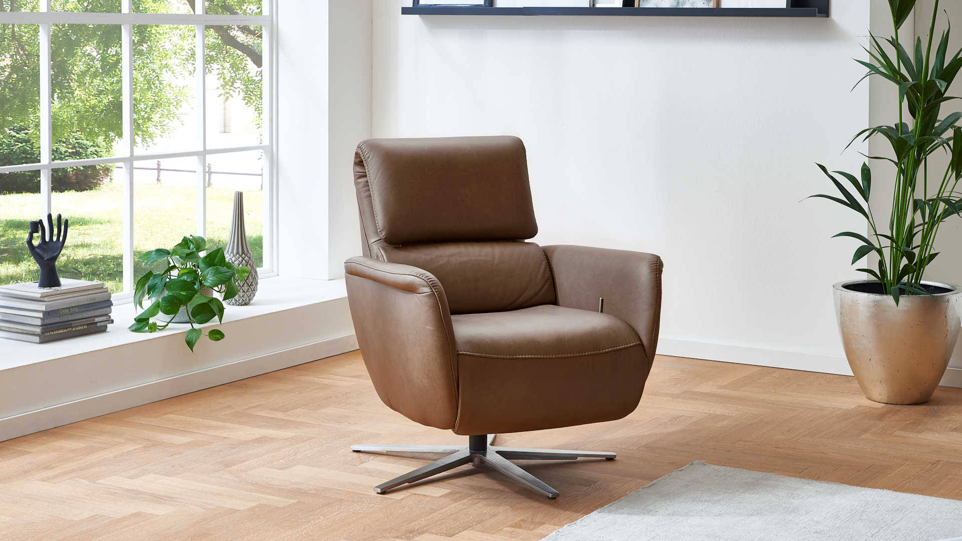 Fernseh- und Relaxsessel Z18233 - Leder braun