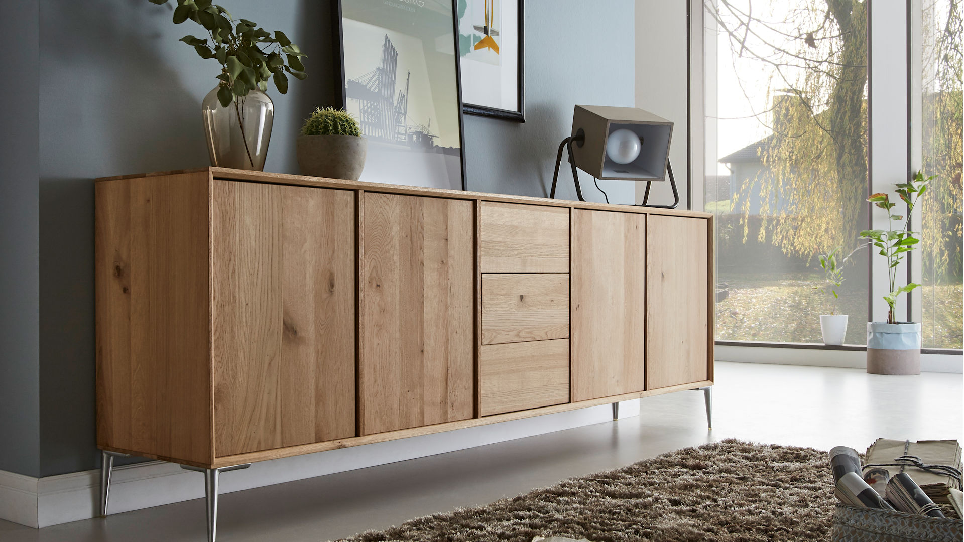 Sideboard Massivholz Wildeiche Z19939