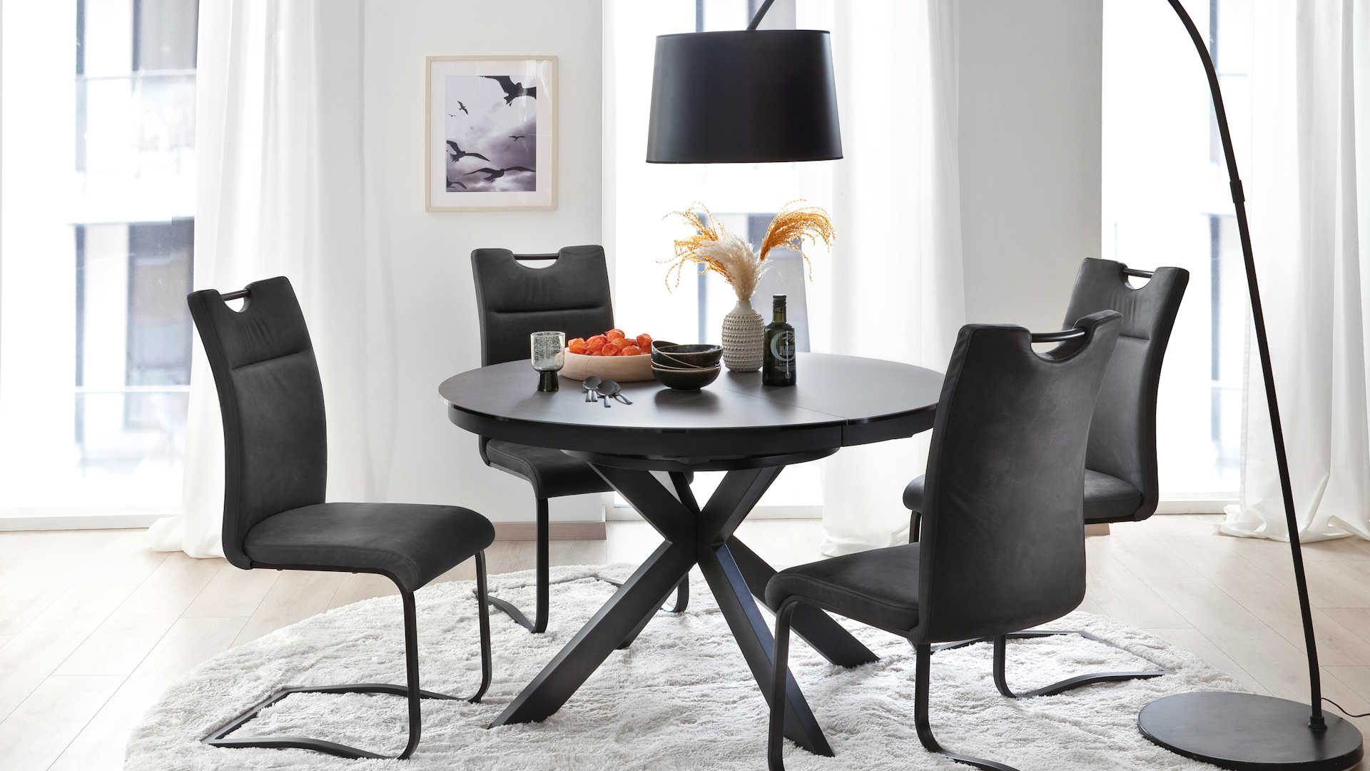 Esstisch Keramikplatte rund ausziehbar Z20098