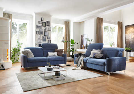 Sofakombination Stoffbezug blau Z20119