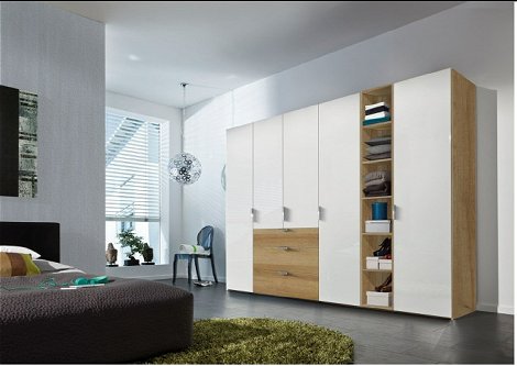 Drehtürenschrank Z20290-1 - Eiche, Glasfront