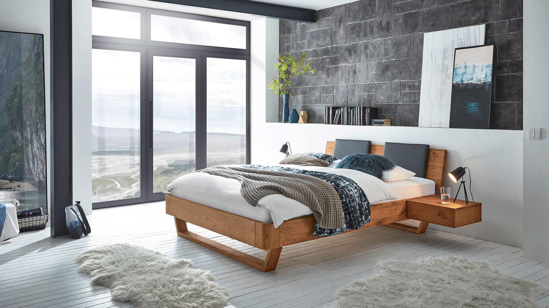 Doppelbett Z18305 - Charmant holzbetont