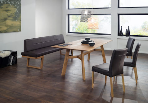 Tischgruppe Z20405 - Leder,  Wildeiche