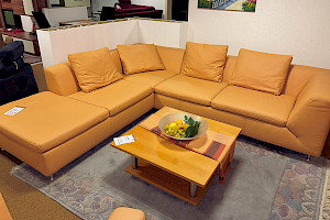 Leder-Couchgarnitur inkl. Sessel + 3x Kissen