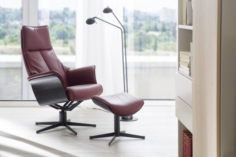 Fernseh- und Relaxsessel Z20507 - Leder inkl. Hocker