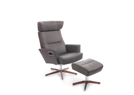 Fernsehsessel Z20559-1 - Leder, Sternfuß Holz