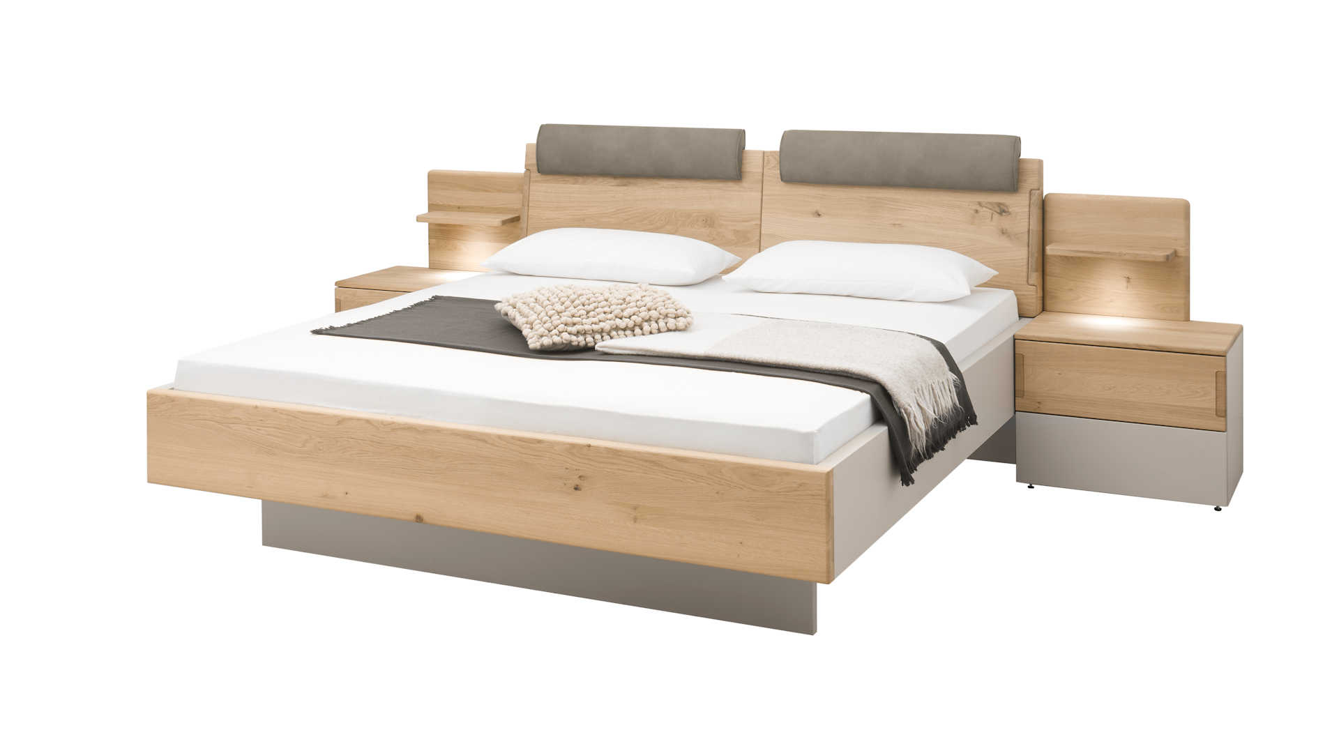 Schlafzimmer Z20768-1 - Eiche mit Lackfront grau