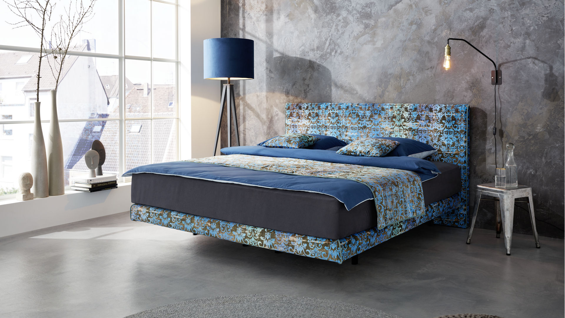 Polsterbett Z20837 - gemusterter Stoffbezug