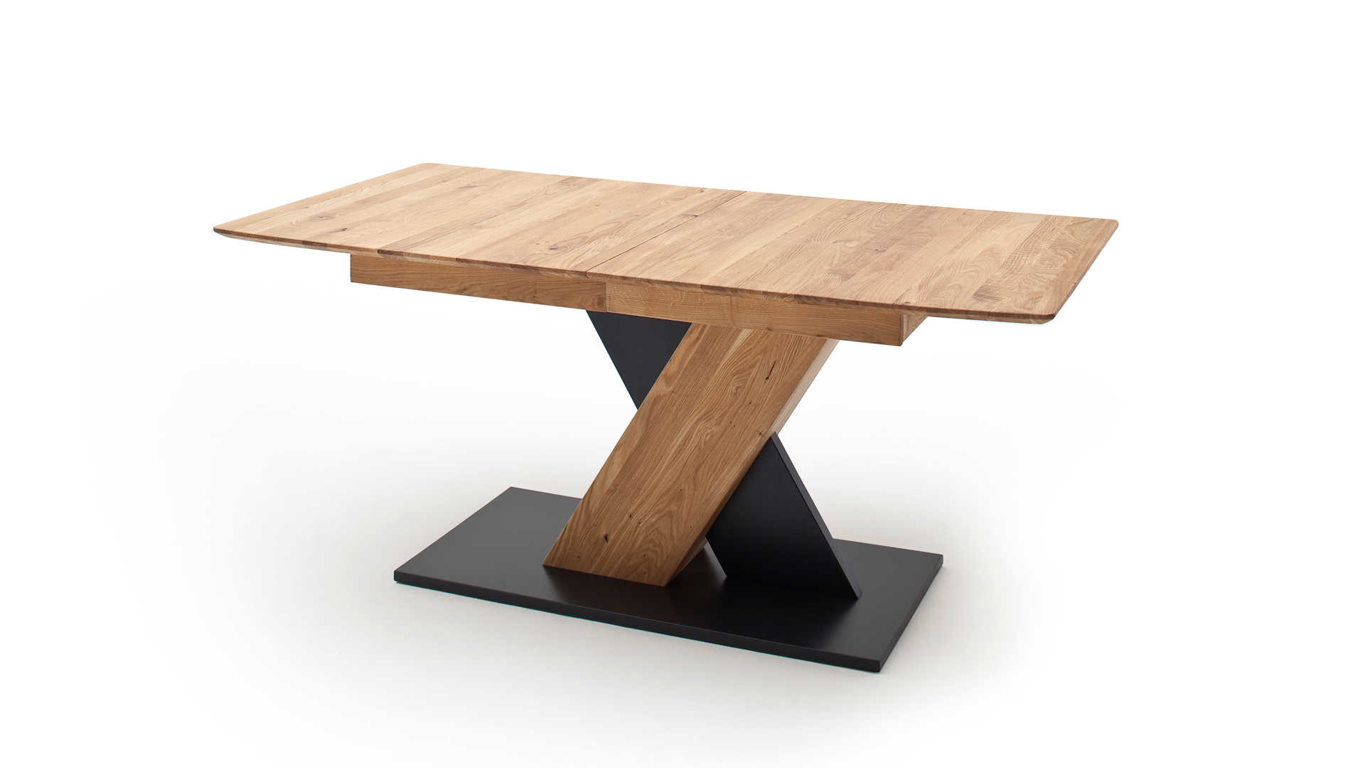 Säulentisch Wildeiche mit Synchronauszug Z20891