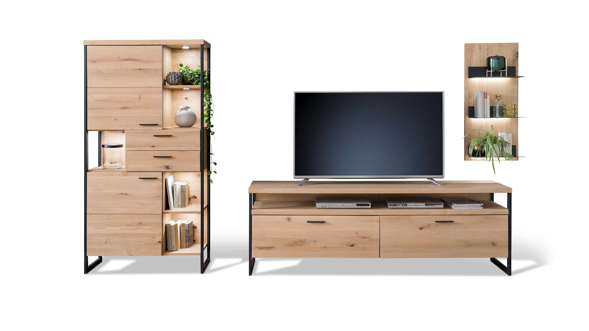 Wohnwand massiv Balkeneiche Z20904