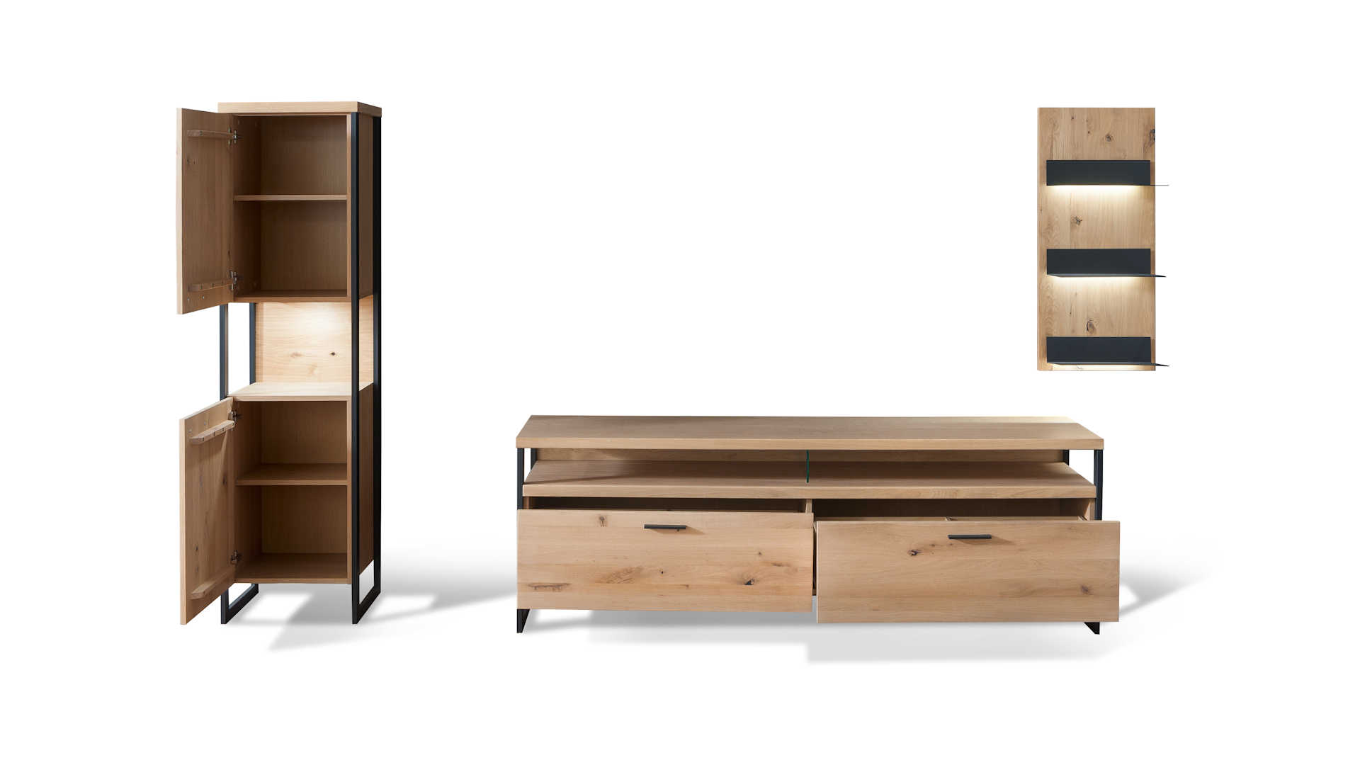 Wohnwand massiv Balkeneiche Z20904-1