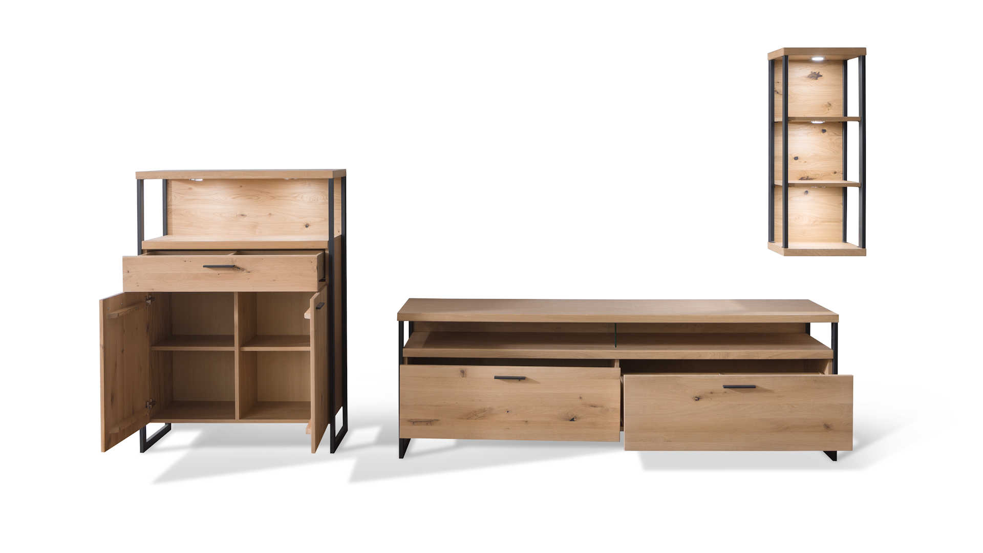 Wohnwand massiv Balkeneiche Z20904-2