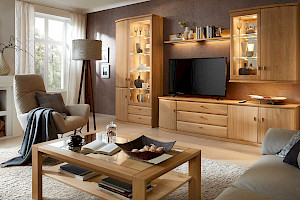 Wohnwand Z22567 - Massivholz, klassisch