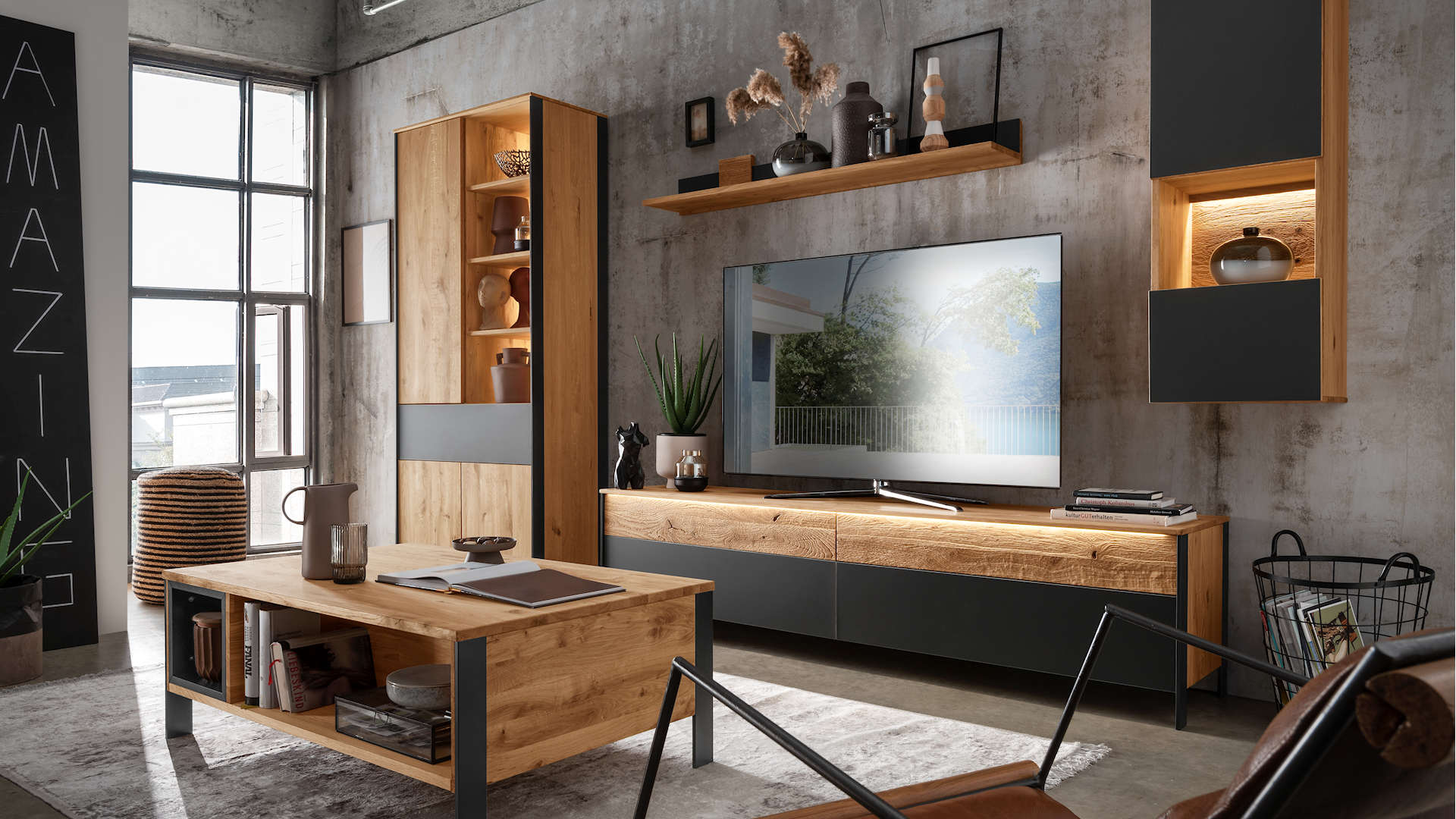 Wohnwand Massivholz Z21915-1