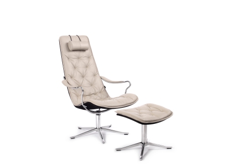 Ledersessel Z22091-1 - drehbar, Hocker