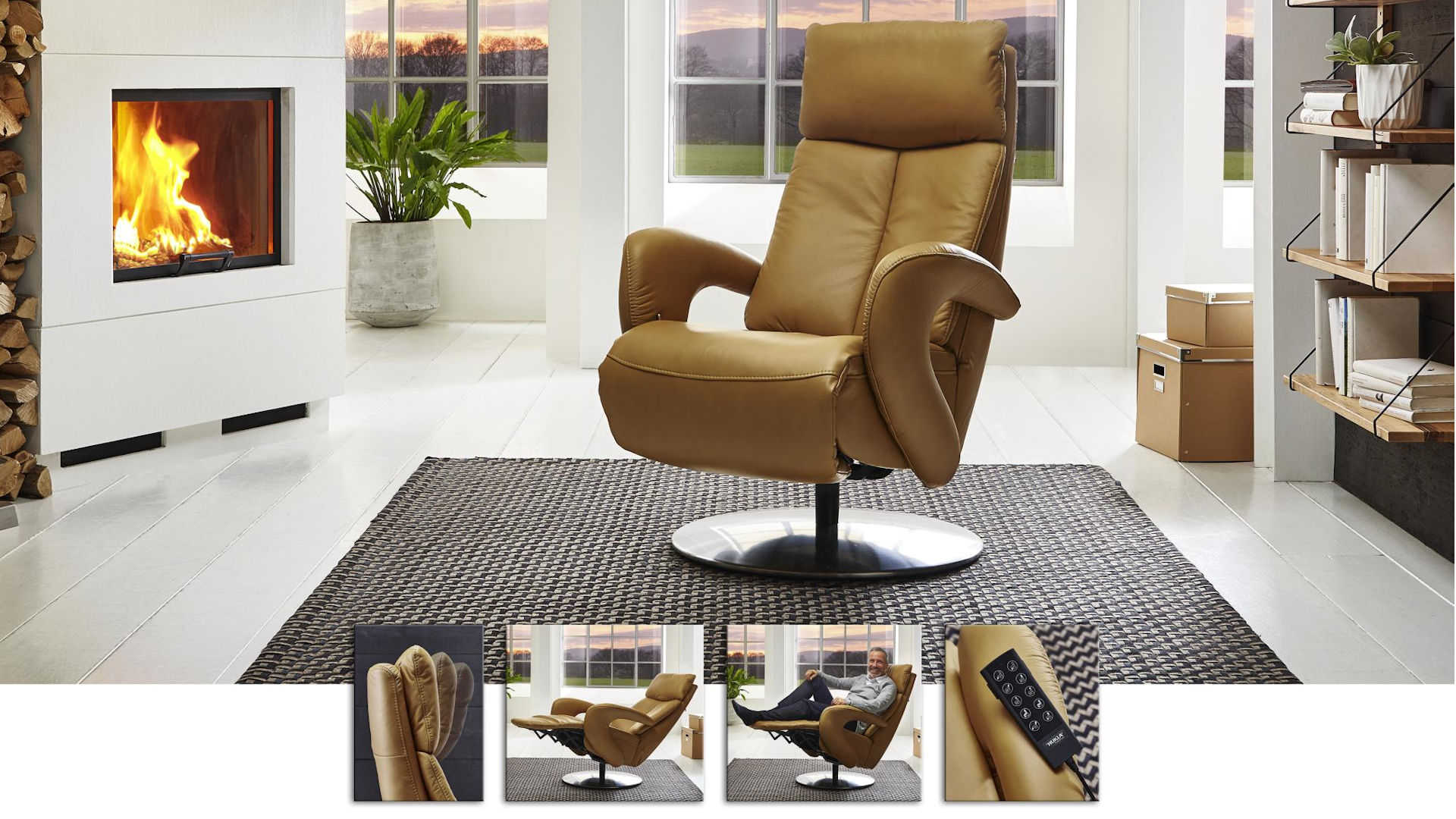 Fernseh- und Relaxsessel Z22215 - Leder, mit Funktion