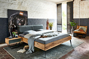 Bett in Massivholz Z22370 - Eiche geölt, 180x200cm