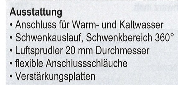 Armatur schwarz Matt Hochruck